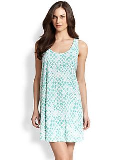 Cottonista Printed Cotton Jersey Short Trapeze Gown