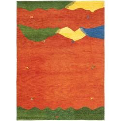 Hand knotted Gabeh Valleys Rust Wool Rug (6 X 9)