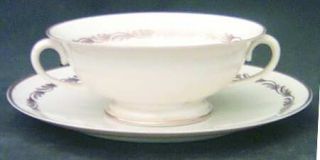 Franciscan Arcadia Gold Footed Cream Soup Bowl & Saucer Set, Fine China Dinnerwa