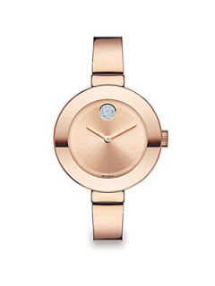 Movado Bold Rose Goldtone IP Stainless Steel Bangle Watch   Rose Gold