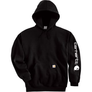 Carhartt Midweight Hooded Logo Sweatshirt   Black, Medium, Model# K288