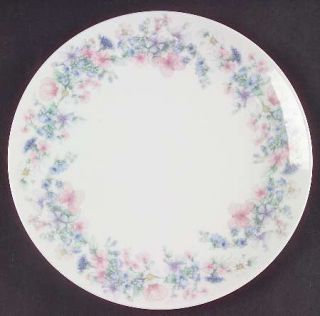 Wedgwood Angela Luncheon Plate, Fine China Dinnerware   Pastel Flowers, Smooth,