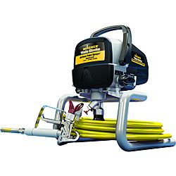 Wagner Twin Strok 9145 Airless Sprayer (reconditioned) (Yellow/blackHose length 25 feet2800 max psi1/2 HP with twin stroke piston pumps Volts 110 Replaceable and reversible 415 spray tip (0.013 inches to 0.015 inche)Dimensions 18 inches high x 15 inche