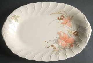 Nikko Calypso 14 Oval Serving Platter, Fine China Dinnerware   Blossomtme,Swirl