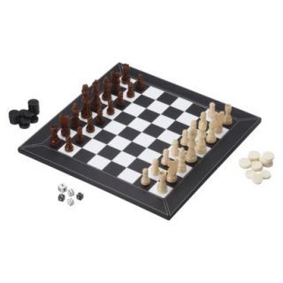Mainstreet Classics 3 in 1 Chess/ Checkers/ Backgammon Game Slate