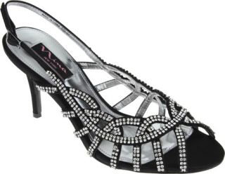 Womens Nina Fanchon   Black Satin/Rhinestone Ornamented Shoes