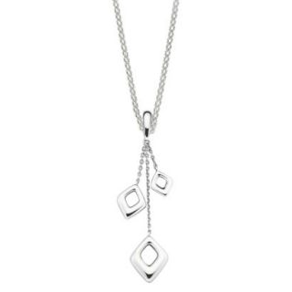 She Sterling Silver Double Heart Drop Pendant from Chain