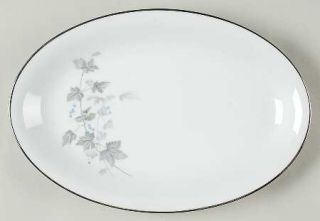 Noritake Ivyne 12 Oval Serving Platter, Fine China Dinnerware   Purple & Gray L