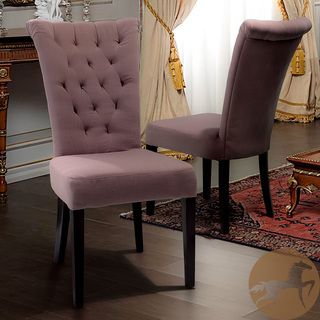 Parlor Tufted Fabric Dining Chairs (set Of 2)