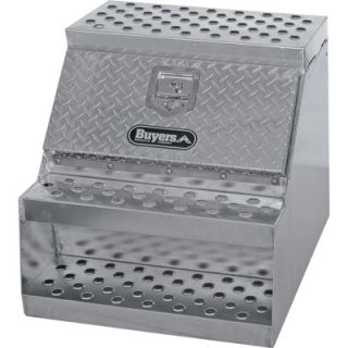 Buyers Products Aluminum Heavy Duty Step Truck Box   Smooth/Diamond Plate, 24in.