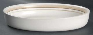 Denby Langley Gourmet Oval Baker, Fine China Dinnerware   White & Tan Bands, Cou