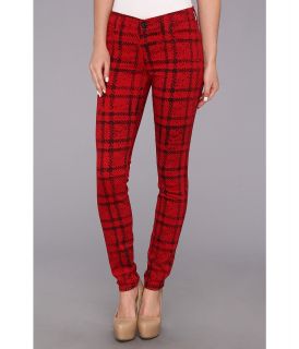 7 For All Mankind The Skinny in Ruby Red Plaid Womens Jeans (Red)