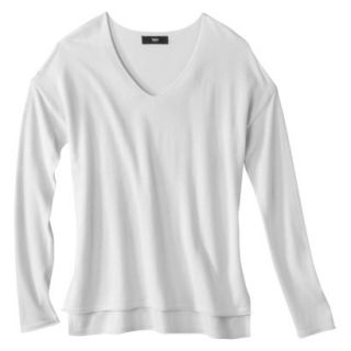 Mossimo Womens V Neck Pullover Sweater   Snow White XL