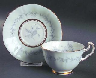 Northumbria Morning Mist Scalloped Footed Cup & Saucer Set, Fine China Dinnerwar