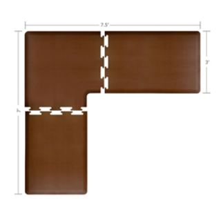 Wellness Mats L Series Puzzle Piece Collection w/ Non Slip Top & Bottom, 7.5x7x3 ft, Brown