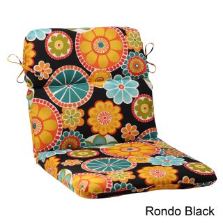 Pillow Perfect Rondo Polyester Rounded Outdoor Chair Cushion (Black, graphiteMaterials 100 percent spun polyesterFill 100 percent polyester fiberClosure Sewn seamWeather resistant YesUV protection Care instructions Spot clean/hand wash with mild dete