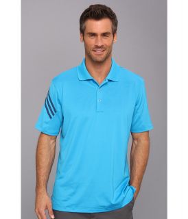 adidas Golf Puremotion CLIMACOOL 3 Stripes Sleeve Polo 14 Mens Short Sleeve Pullover (Blue)