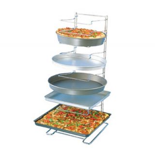 American Metalcraft Pizza Pan Rack w/ 11 Shelf Capacity For 10 in To 17 in Pan, Chrome/Steel