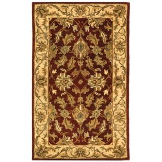 Handmade Heritage Kashan Red/ Ivory Wool Rug (3 X 5) (RedPattern OrientalMeasures 0.625 inch thickTip We recommend the use of a non skid pad to keep the rug in place on smooth surfaces.All rug sizes are approximate. Due to the difference of monitor colo