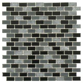 Somertile 11.25 X 11.75 inch View Mini Subway Citadel Glass And Stone Mosaic Tile (pack Of 16)