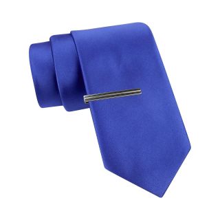 JF J.Ferrar JF J. Ferrar Solid Slim Tie, Blue, Mens