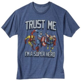 Avengers Mens Trust Issues Graphic Tee   Blue XXL