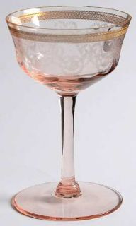 Morgantown Necklace Pink (Stem #7577) Gold Liquor Cocktail   Stem #7577,  Pink,