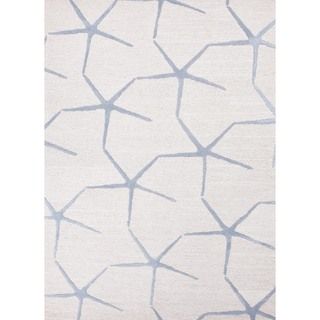 Transitional Ivory/ White Wool/ Silk Tufted Rug (8 X 11)