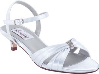 Womens Dyeables Fiesta   White Satin Prom Shoes