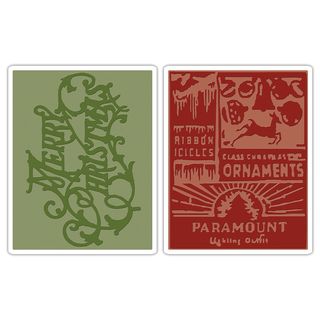 Sizzix Texture Fades Christmas Embossing Folders (pack Of 2)