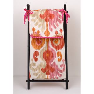 Cotton Tale Sundance Hamper (Pink/orange/tan ikat fabricCoordinates with bedding set Sundance Gender GirlTies and trim in hot pink shown on black hamper frameCare instructions Wash cold water gentle cycle, tumble dry low or hang dry, bag onlyMaterials