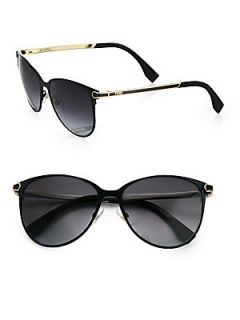 Fendi 2Jours Metal Cats Eye Sunglasses   Black