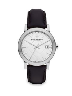 Burberry Classic Leather Watch   Black