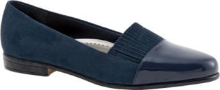 Womens Trotters Laurie   Dark Blue Kid Suede/Patent Casual Shoes