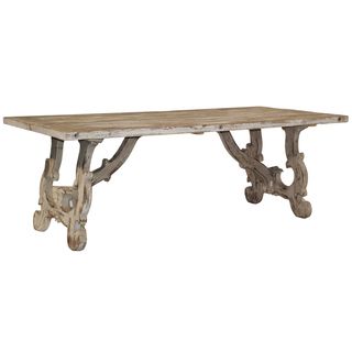 Vennie Distressed Pine Antique White Dining Table