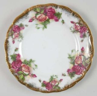 Royal Sealy Rsy5 Salad Plate, Fine China Dinnerware   Pink&Yellow Roses,Embossed