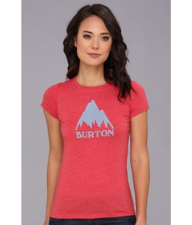 Burton Mountain Logo S/S Tee Womens Short Sleeve Pullover (Red)
