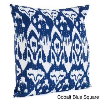 Ikat With Kantha Stitches Decorative Throw Pillow