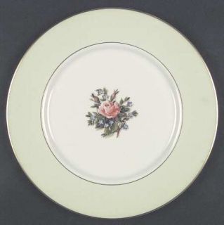 Fine Arts Romance Rose Dinner Plate, Fine China Dinnerware   Floral Center, Gree