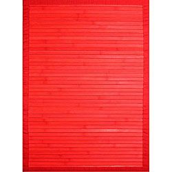 Handmade Red Bamboo Rug (3 X 5)