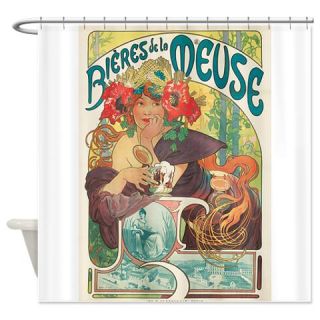  Meuse, Mucha,Beer, Vintage Poster Shower Curtain  Use code FREECART at Checkout