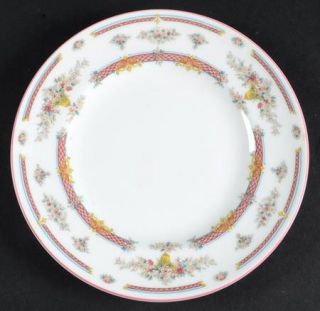 Coalport Montdore Bread & Butter Plate, Fine China Dinnerware   Pink Bands,Flowe