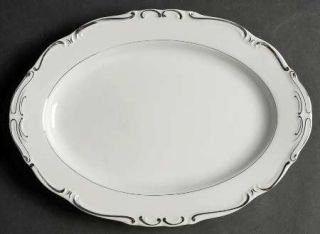Ucagco Embassy 12 Oval Serving Platter, Fine China Dinnerware   White Body,Plat