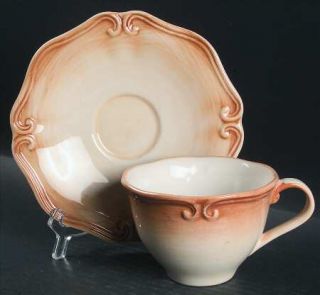 Lenox China Colore Siena (Brown) Flat Cup & Saucer Set, Fine China Dinnerware  
