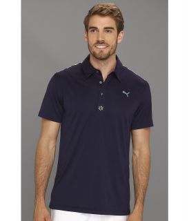 PUMA Golf Yoke Graphic Tech Polo Mens Short Sleeve Knit (Blue)