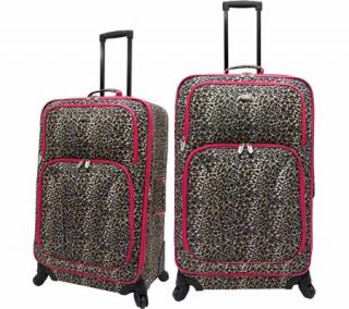 US Traveler Fashion 2 Piece Spinner Luggage Set   Leopard Luggage Sets