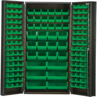 Quantum Storage Cabinet With 132 Bins   36in. x 24in. x 72in. Size, Green