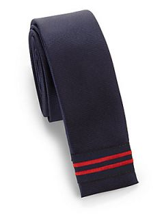 HUGO Silk Square Tie   Navy