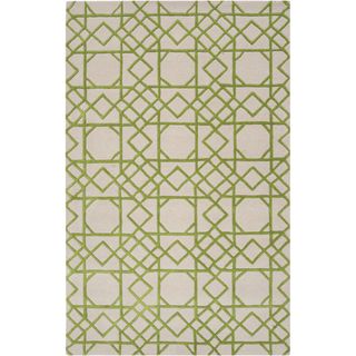 Hand tufted Venlo Green Geometric Trellis Wool Rug (33 X 53)