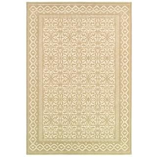 Marina Ibiza/ Oyster Area Rug (53 X 76) (OysterSecondary Colors PearlPattern FloralTip We recommend the use of a non skid pad to keep the rug in place on smooth surfaces.All rug sizes are approximate. Due to the difference of monitor colors, some rug c